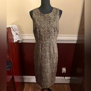 J CREW ~ Animal Print Sheath Dress in Leopard Print.